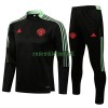 Manchester United Ensemble Sweat d'Entraînement Quarter-Zip 22-23 Noire Pour Enfant